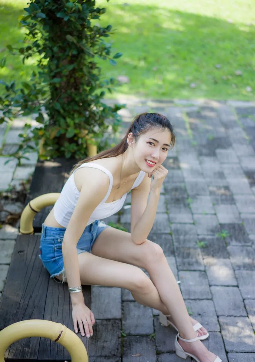 [Mzsock] NO.186 Jin Yunqiao’s midriff-revealing denim shorts cool and beautiful legs street photography#[47P]-7