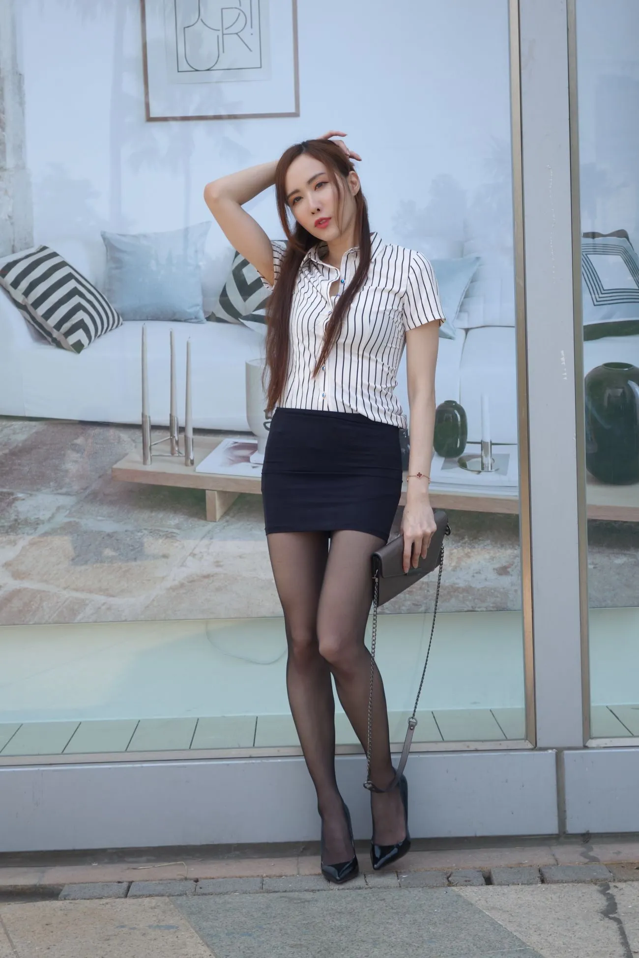 [Mzsock] NO.073 Dora Yanxi OL black silk high heels beautiful legs street photography#[82P]-4