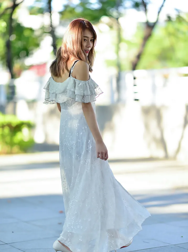 [Mzsock] NO.200 vivi Cao Yuanyuan suspender high-slit long skirt with high heels and beautiful legs street photography#[105P]-67