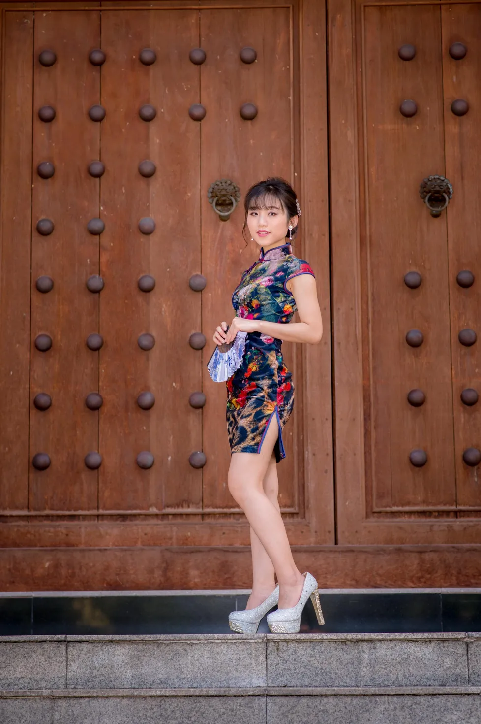 [Mzsock] NO.194 Yu Chen short cheongsam high heels beautiful legs street photography#[105P]-2